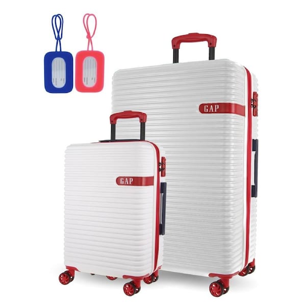 2pc GAP Hard-Shell Suitcase TSA Lock Large Cabin Luggage Set w/ Tag White