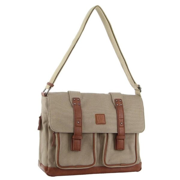 GAP Unisex Travel Canvas Satchel/Crossbody Carryall Bag 34cm Khaki