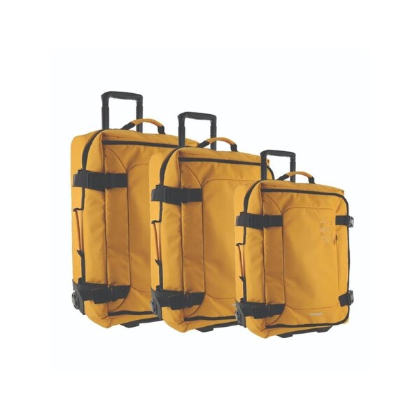 3pc GAP Soft-Shell Suitcase Lockable Travel Trolley Luggage Set 73cm Yellow
