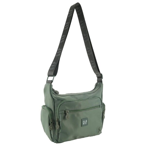 GAP Unisex Nylon Shoulder Crossbody Bag w/ Secure Zip 29x22cm Twig