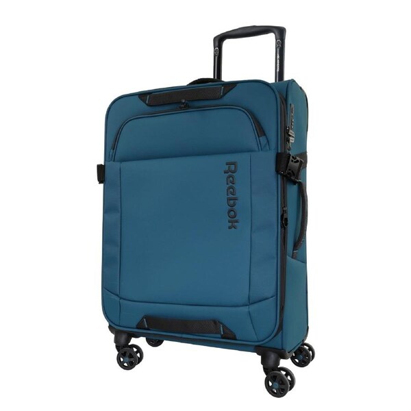 Reebok Pro Medium Leather Film Soft Shell Suitcase Travel Luggage 69cm Teal