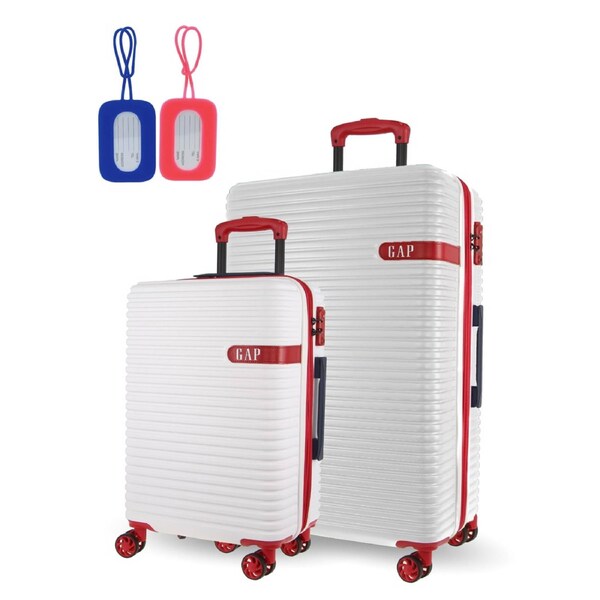 2pc GAP Hard-Shell Suitcase TSA Lock & Medium Cabin Luggage Set w/ Tag White