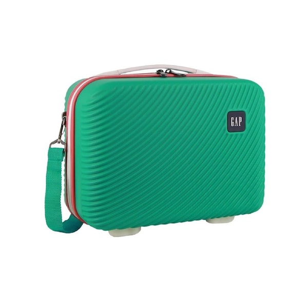 GAP Stripe Hard-Shell Mini Travel Crossbody Bag w/ Zip Pocket 27cm Turquoise
