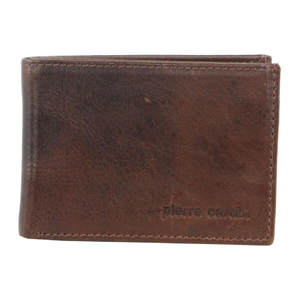 Pierre Cardin Men's Italian Leather Bi-Fold RFID Protected Wallet Cognac
