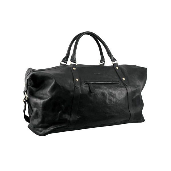 Pierre Cardin Rustic Leather Business/Overnight Travel Bag 54cm Black