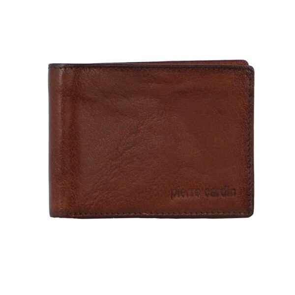 Pierre Cardin Men's Leather Bi-Fold RFID Protected Wallet 11cm Tan