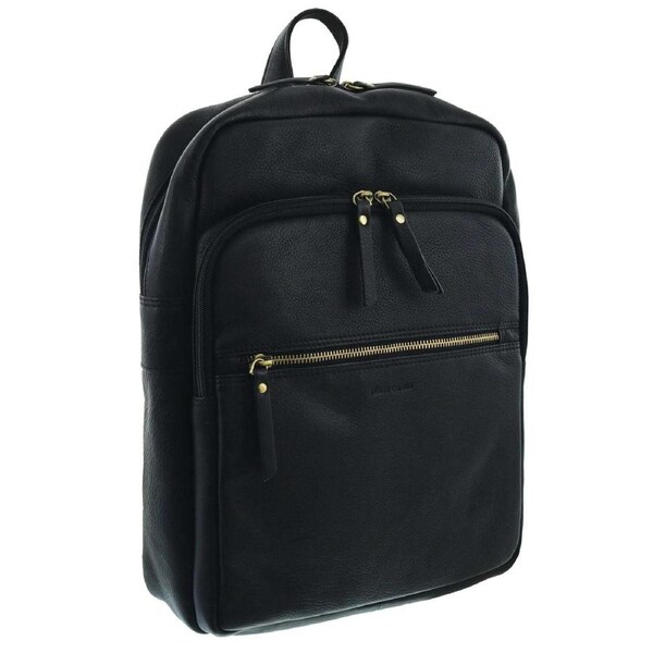 Pierre Cardin Vintage Leather Business/Laptop Backpack Bag 29x35cm Black