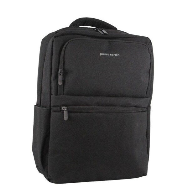 Pierre Cardin Nylon Travel & Business RFID w/ USB Port Laptop Backpack Bag Black
