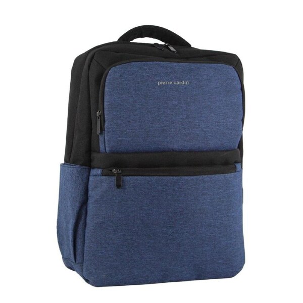 Pierre Cardin Nylon Travel & Business RFID w/ USB Port Laptop Backpack Bag Navy