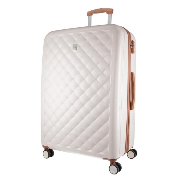 Pierre Cardin 4 Wheel Medium Hard-Shell TSA Lock Travel Luggage 70cm White