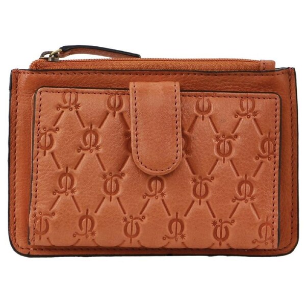 Pierre Cardin Leather Pattern Embossed Zip Purse Wallet 14 cm Apricot