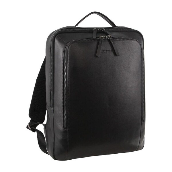 Pierre Cardin Men's Leather Business/Laptop Backpack Bag 41x32cm Black