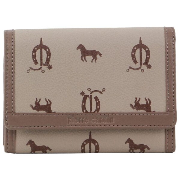 Pierre Cardin Leather Art Bi-Fold Flap Mobile Phone Wallet 13 cm Beige