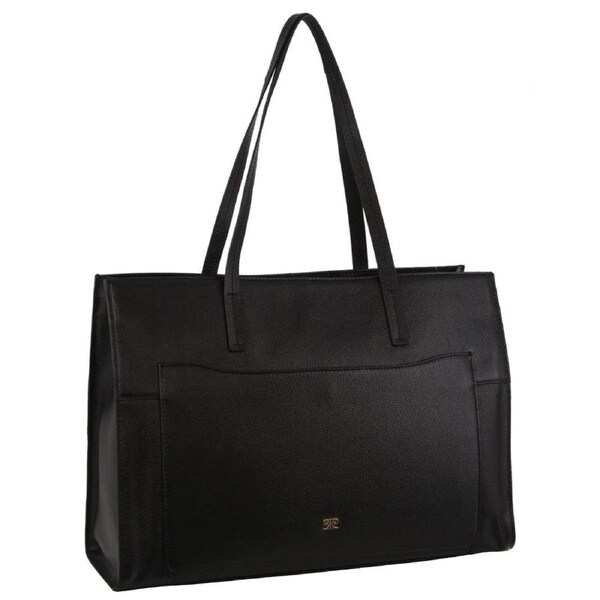 Pierre Cardin Women's Casual Leather Shoulder Tote Bag 39.5x27.5cm Black
