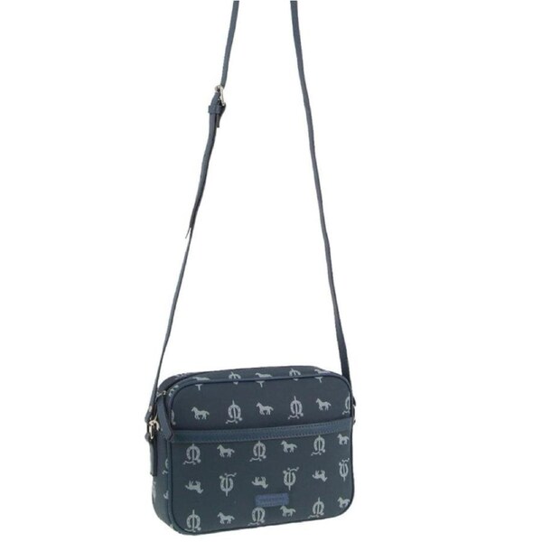 Pierre Cardin Women's Canvas/Leather Trim Square Shoulder Crossbody Bag Sky Blue