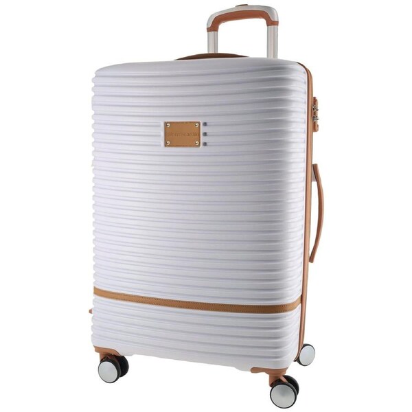 Pierre Cardin Large Hard-Shell Suitcase Travel Luggage 80cm White