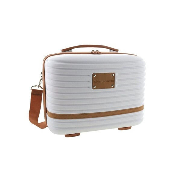 Pierre Cardin Hard-Shell Beauty Travel Suitcase w/Internal Zip 35cm White