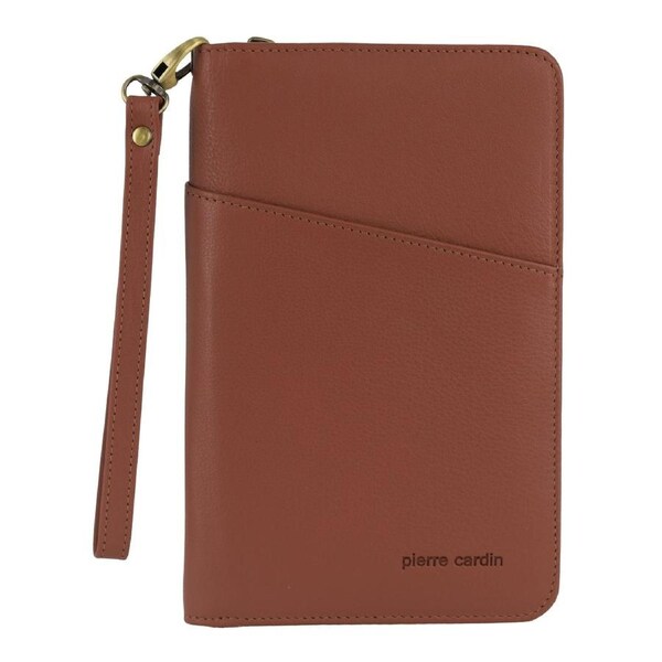 Pierre Cardin Italian Leather Passport Protected RFID Wallet 20cm Rose