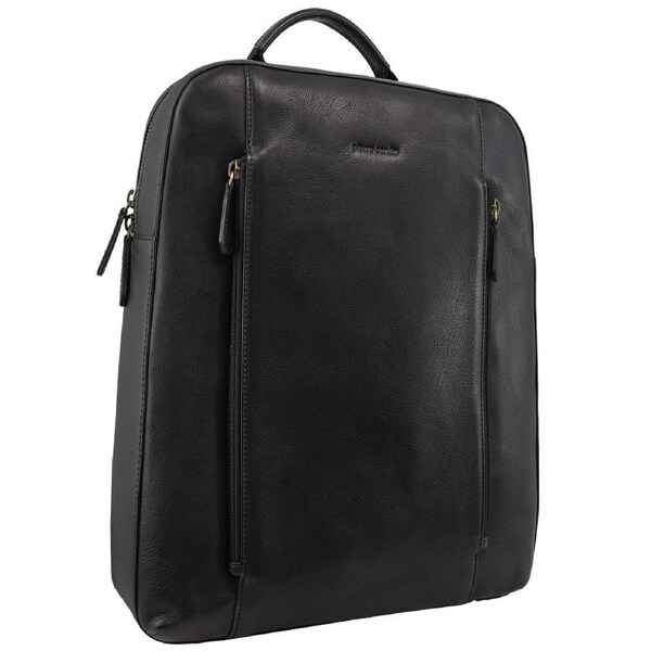 Pierre Cardin Men's Leather Functional Business/Laptop Backpack Bag 40cm Black