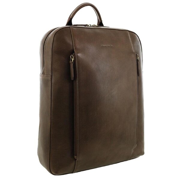 Pierre Cardin Men's Leather Functional Business/Laptop Backpack Bag 40cm Oak