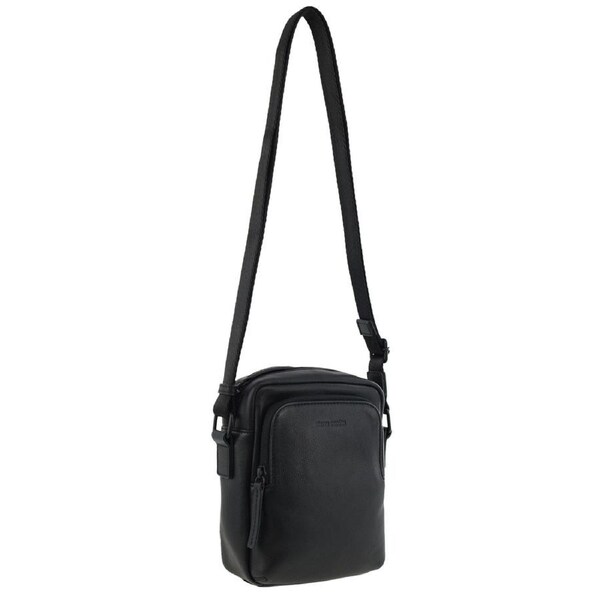 Pierre Cardin Men's Leather Classic Shoulder Crossbody Bag 18x19cm Black