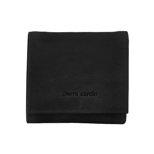 Pierre Cardin Men's Leather Tri-Fold Protected RFID Wallet 10cm Black