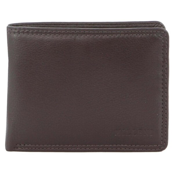 Milleni Men's Leather Card/Cash RFID Protected Tab Wallet 11cm Brown