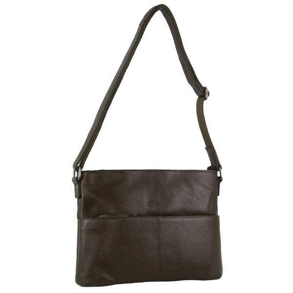 Milleni Women's Nappa Leather Shoulder Crossbody Bag 33x23cm Grape Leaf
