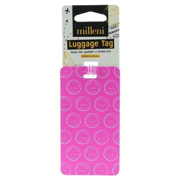 Milleni Vibrant Flexible Durable Travel Luggage/Suitcase Tag Loop Strap Pink