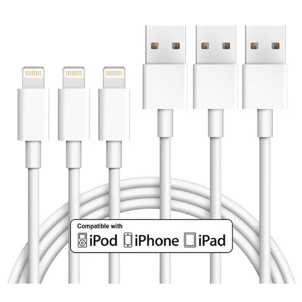 [3 Pack] Charging Cables 2M, iPhone Chargers Lightning Cable 6 Foot, Fast iPhone Charging Cord for iPhone 14/13/13Pro/12/11ProMax/ X/XS/XR/XS/8, iPad