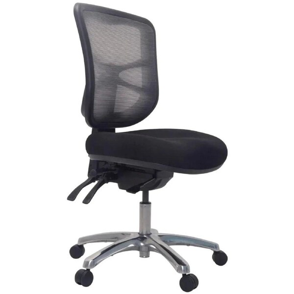 Buro Metro Ergonomic Office Chair Seat Slide Polished Aluminium Base Black