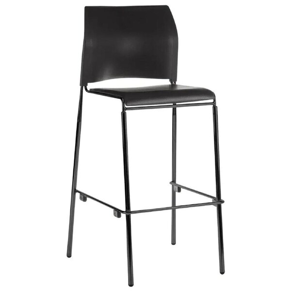 Buro Maxim 4 Leg Barstool Black Powdercoat Frame Stool