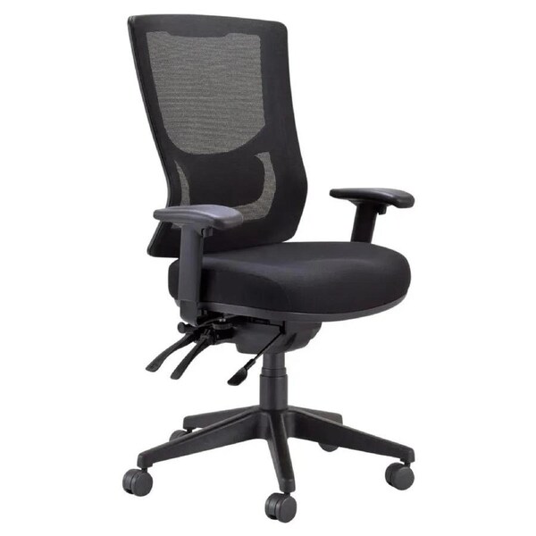 Buro Metro II Ergonomic Office Chair High Back Mesh Seat Slide Nylon Base with Arms Black