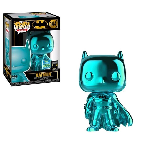 Funko POP DC Super Heros Batman Teal Chrome SDCC 2019 Limited Edition #144