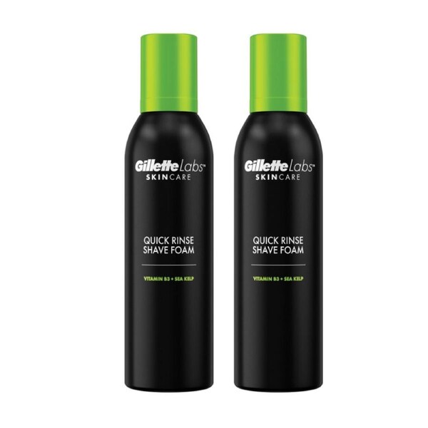 2 x Gillette Labs Quick Rinse Shave Foam 240g