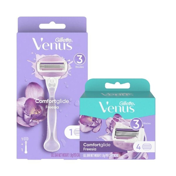 Gillette Venus Comfortglide Freesia Razor + 5 Refill Blades