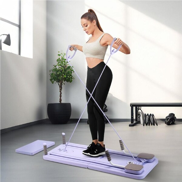 ProPulse Pilates Board Multi-Purpose Foldable Exercise Reformer Board Purple