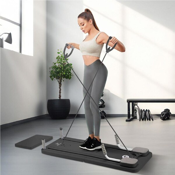 ProPulse Pilates Board Multi-Purpose Foldable Exercise Reformer Board Black