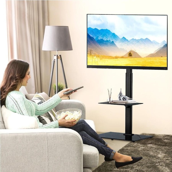 ZUNI TV Stand Bracket with Laptop Shelf for 32-65 inch TVs for Bedroom Office