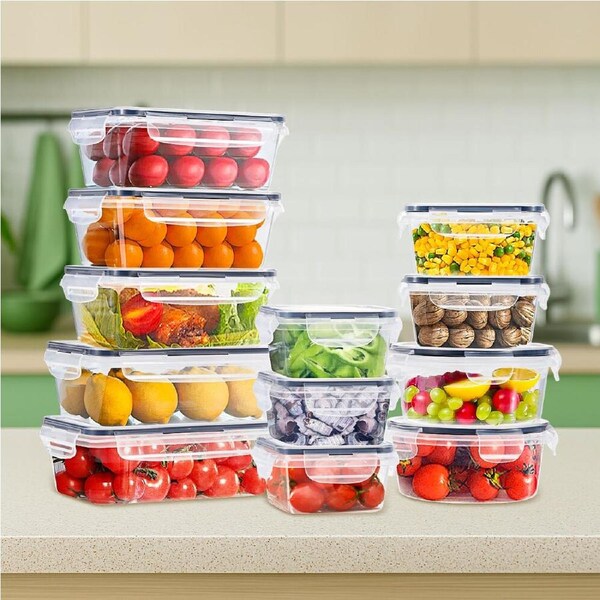 ZUNI 12 PCs Food Storage Containers BPA-Free Leak Proof with Labels Pen Lids