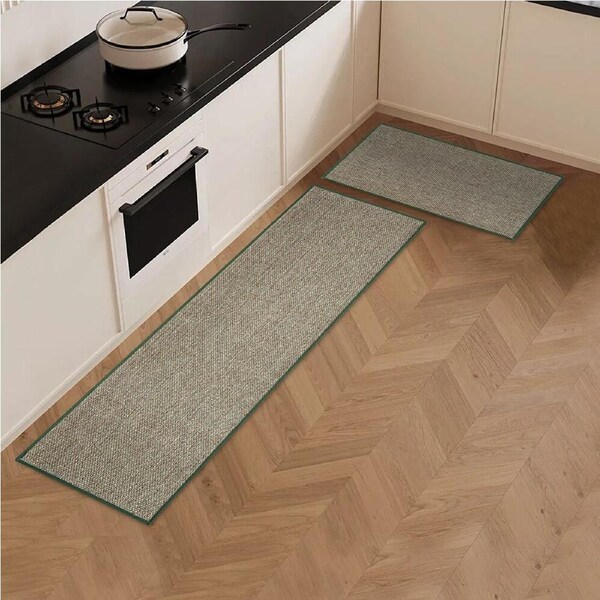 ZUNI 2PCS Kitchen Mats Non Slip Anti Fatigue Door Rugs Floor Mat Green