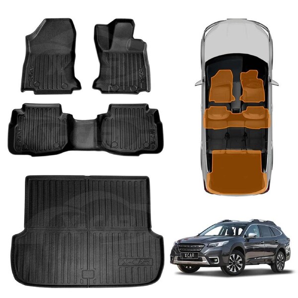 3D Floor Mats Boot Liner for Subaru Outback 2020-2025 All Weather Heavy Duty Cargo Car Trunk Luggage Tray