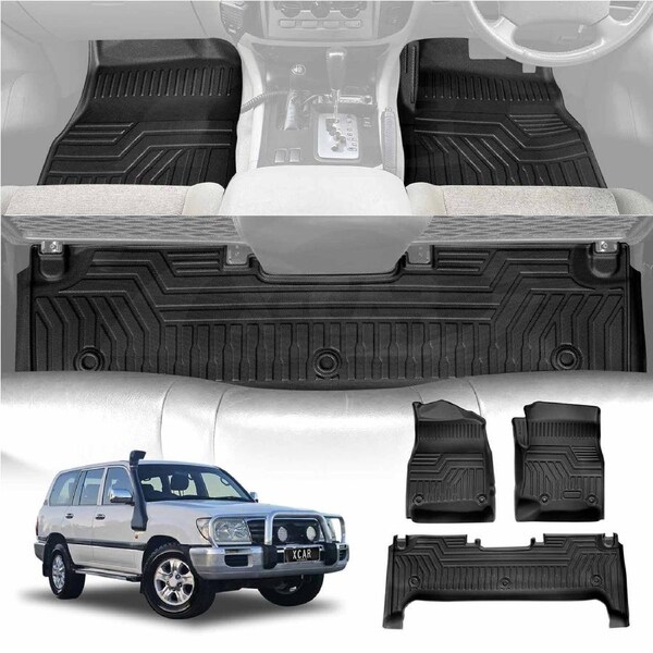 3D Floor Mats for Toyota Land Cruiser 100 Series LC100 LC105 1998-2007 All Weather Heavy Duty Cargo Car Trunk Luggage Tray