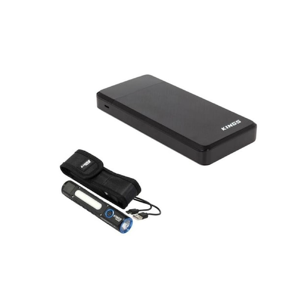 Kings 20,000 mAH Lithium Portable Power Bank + Rechargeable Torch