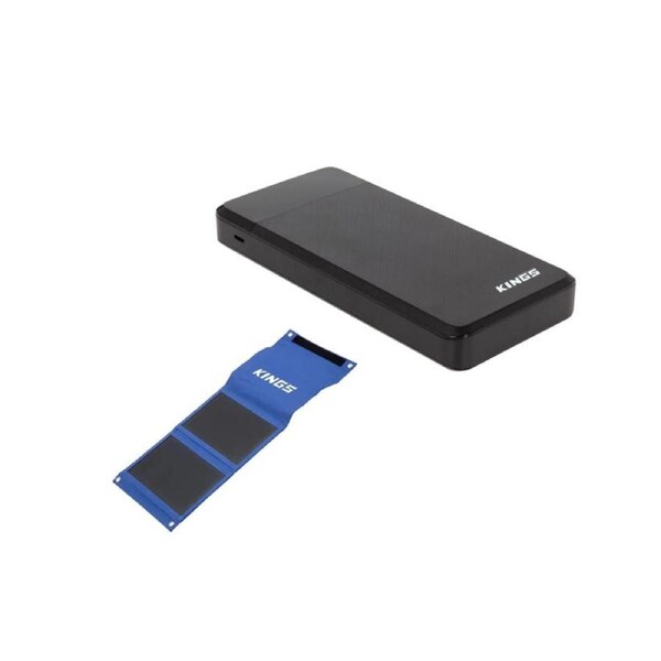 Kings 20,000 mAH Lithium Portable Power Bank + 10W Solar Panel