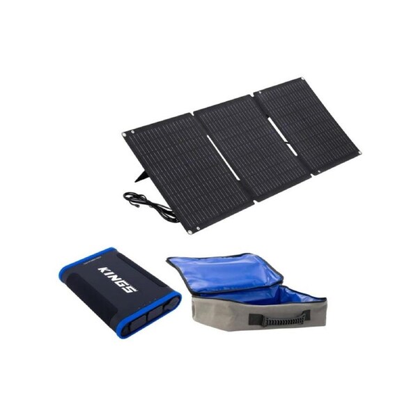 Kings 70W Solar Panel Charger + 12Ah Lithium Portable Power Pack + Canvas Bag