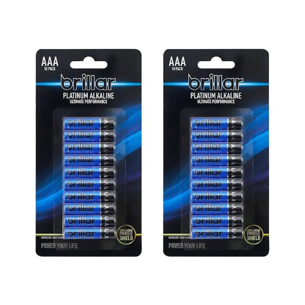 20 Pcs Brillar AAA Platinum Alkaline Batteries