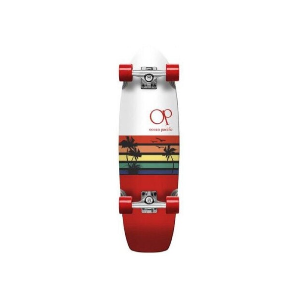 Ocean Pacific Sunset Cruiser Complete Skateboard Sports Deck White/Red 8.75in