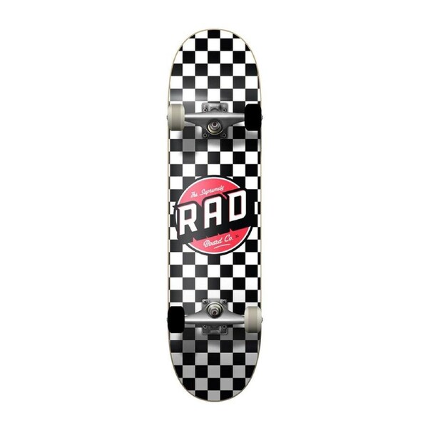 Rad Board Co Complete Skateboard Dude Crew Checkers Black/White Old Graphic 02