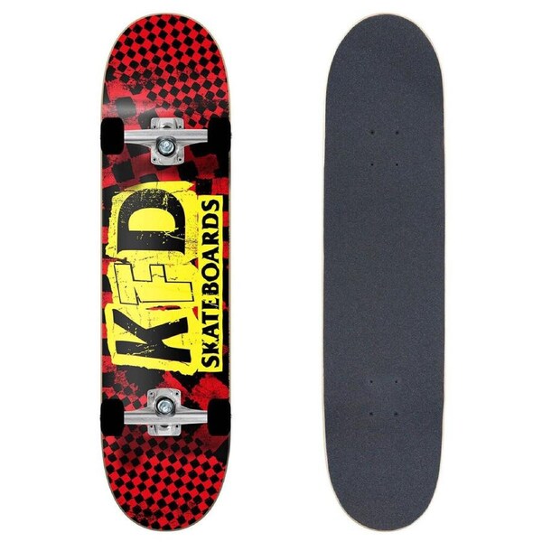 KFD Complete Skateboard Outdoor Sports Deck Young Gunz Checker Ransom Red